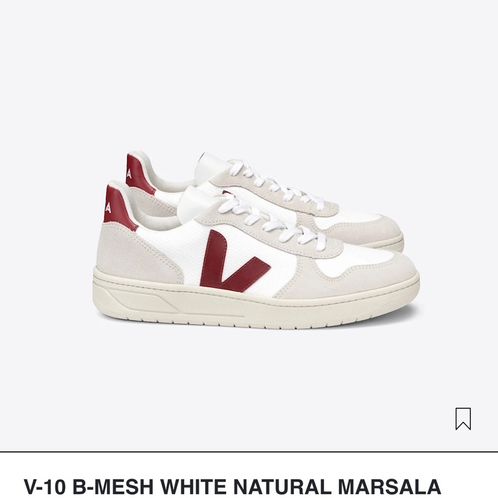 Veja V-10 Sneakers in White and Red